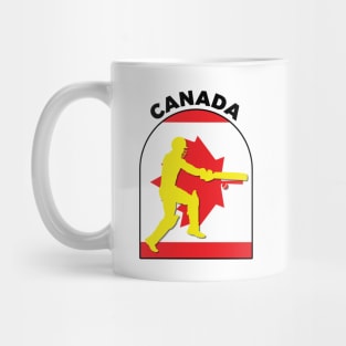 Canada Cricket Batsman Canada Flag Mug